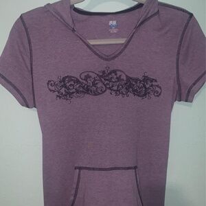 Purple T shirt hoodie